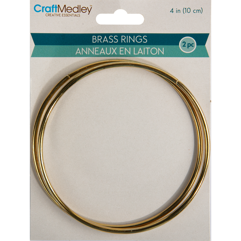 Gray MultiCraft Brass Rings-Round 10.2cm (2 Pieces) Craft Basics