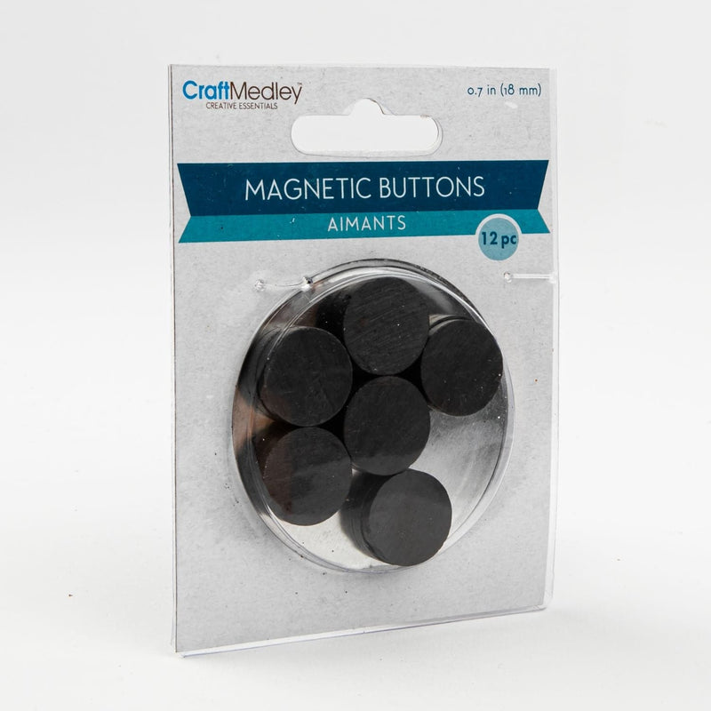 Black Magnetic Buttons
18mm 12/Pkg Magnets