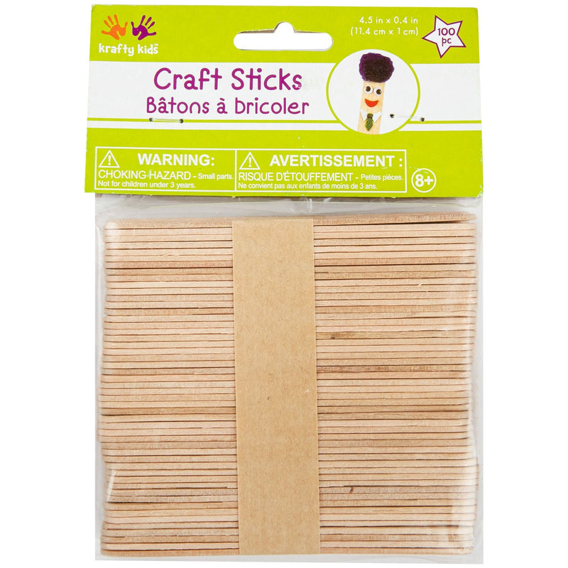 Tan Natural Craft Sticks 100 Pieces Kids Wood Craft