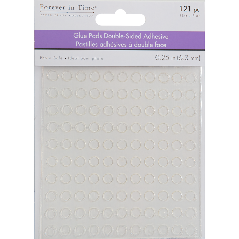 Light Gray MultiCraft Clear Glue Pads: High Tack Flat Acid Free-Round 6.35mm (121 Pieces) Craft Basics