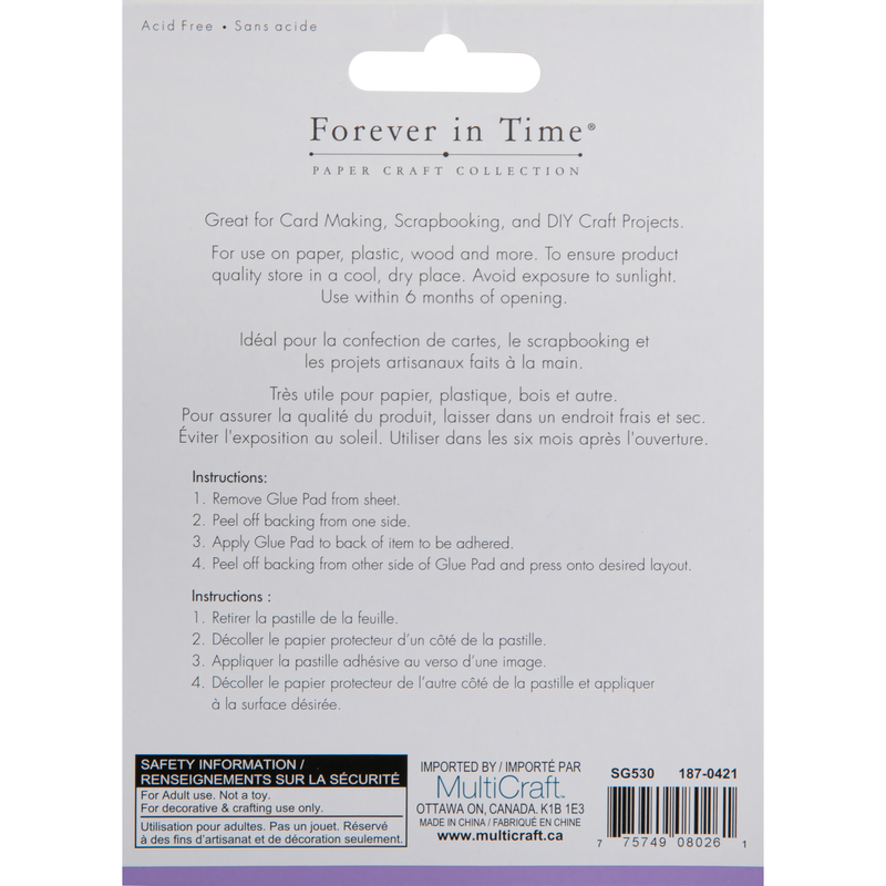 Light Gray MultiCraft Clear Glue Pads: High Tack Flat Acid Free-Round 6.35mm (121 Pieces) Craft Basics