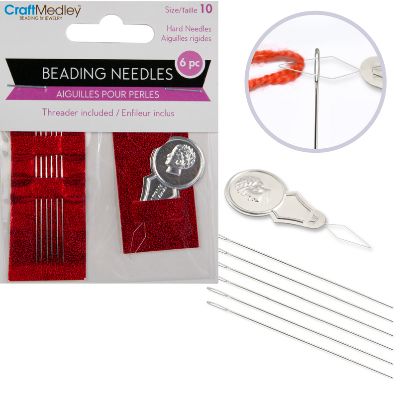 Light Gray MultiCraft Beading Jewellery Tool: Beading Needles-Hard