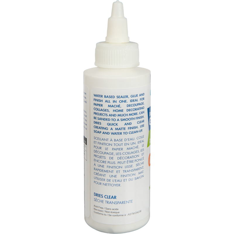 Light Gray MultiCraft Craft Medley Glue: All-In-One Glue Sealer Finish Non Toxic-Matte 118ml Craft Basics