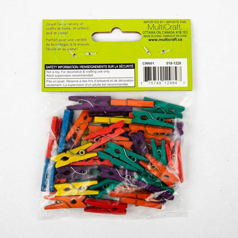 Gold Mini Wood Clothespins - Coloured 45 Pieces - 25mm Pipe Cleaners