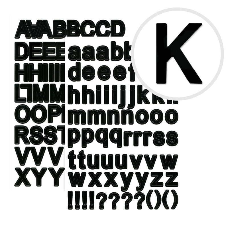 Black MultiCraft Paper Craft Sticker: Font Medley-Black Block Large 19.1mm, 14.2x22.1cm (2 Sheets) Paper Craft