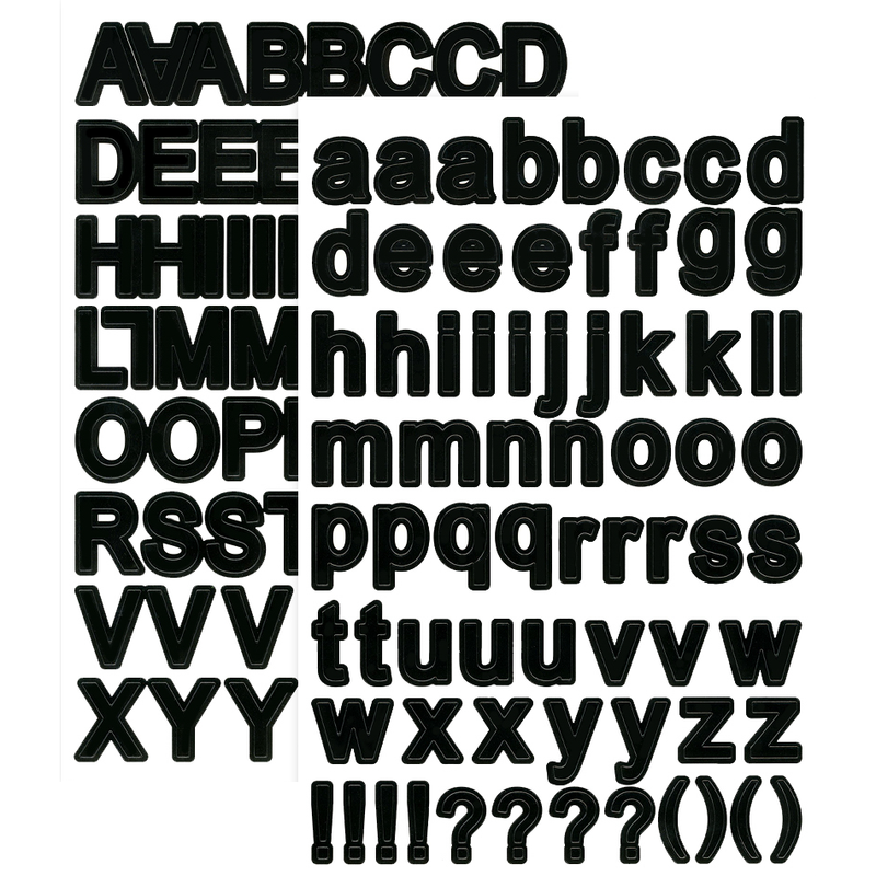 Black MultiCraft Paper Craft Sticker: Font Medley-Black Block Large 19.1mm, 14.2x22.1cm (2 Sheets) Paper Craft