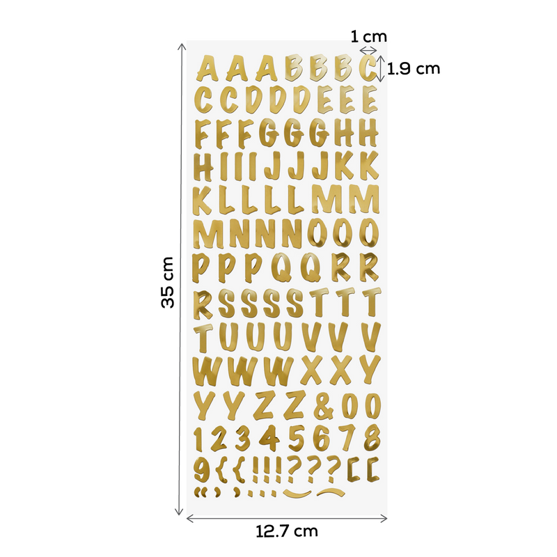 White Smoke MultiCraft Paper Craft Sticker: Foil Fancy Everyday Themes Clear Photo Safe-Gold Caps Font 12.7x30.5cm Paper Craft