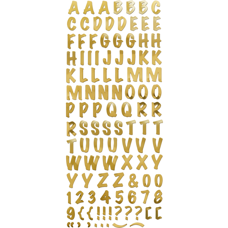 Dark Khaki MultiCraft Paper Craft Sticker: Foil Fancy Everyday Themes Clear Photo Safe-Gold Caps Font 12.7x30.5cm Paper Craft