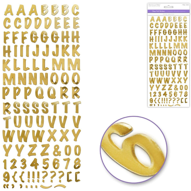 Dark Khaki MultiCraft Paper Craft Sticker: Foil Fancy Everyday Themes Clear Photo Safe-Gold Caps Font 12.7x30.5cm Paper Craft