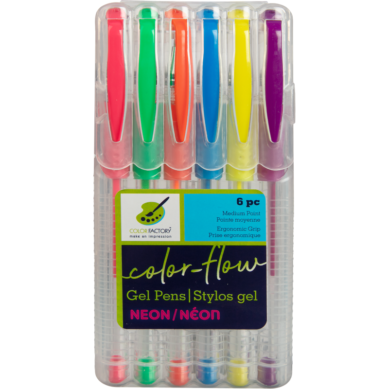 Dark Gray MultiCraft Color Flow Gel Pen 'Living In Color' Premium-Neons (6 Pack) Pens and Markers