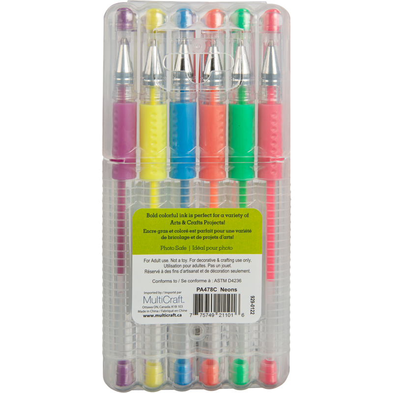 Gray MultiCraft Color Flow Gel Pen 'Living In Color' Premium-Neons (6 Pack) Pens and Markers