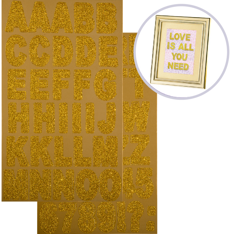 Dark Goldenrod MultiCraft Paper Craft Stickers: Chipboard Glitter Letters-Gold 14.5cmx24cm (2 Sheets) Paper Craft