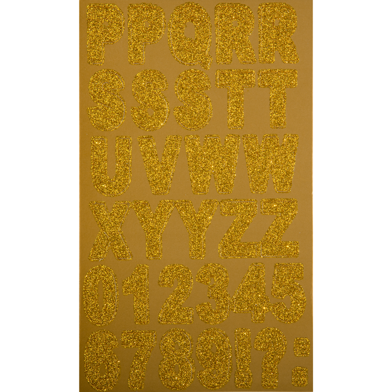 Dark Goldenrod MultiCraft Paper Craft Stickers: Chipboard Glitter Letters-Gold 14.5cmx24cm (2 Sheets) Paper Craft
