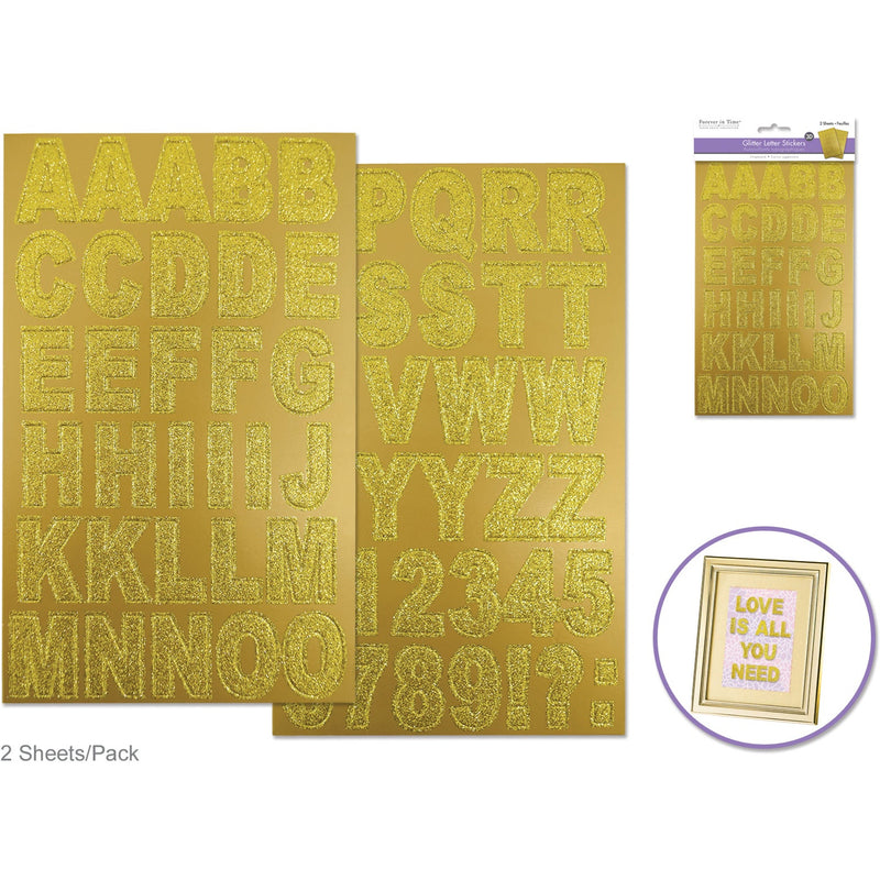 Goldenrod MultiCraft Paper Craft Stickers: Chipboard Glitter Letters-Gold 14.5cmx24cm (2 Sheets) Paper Craft