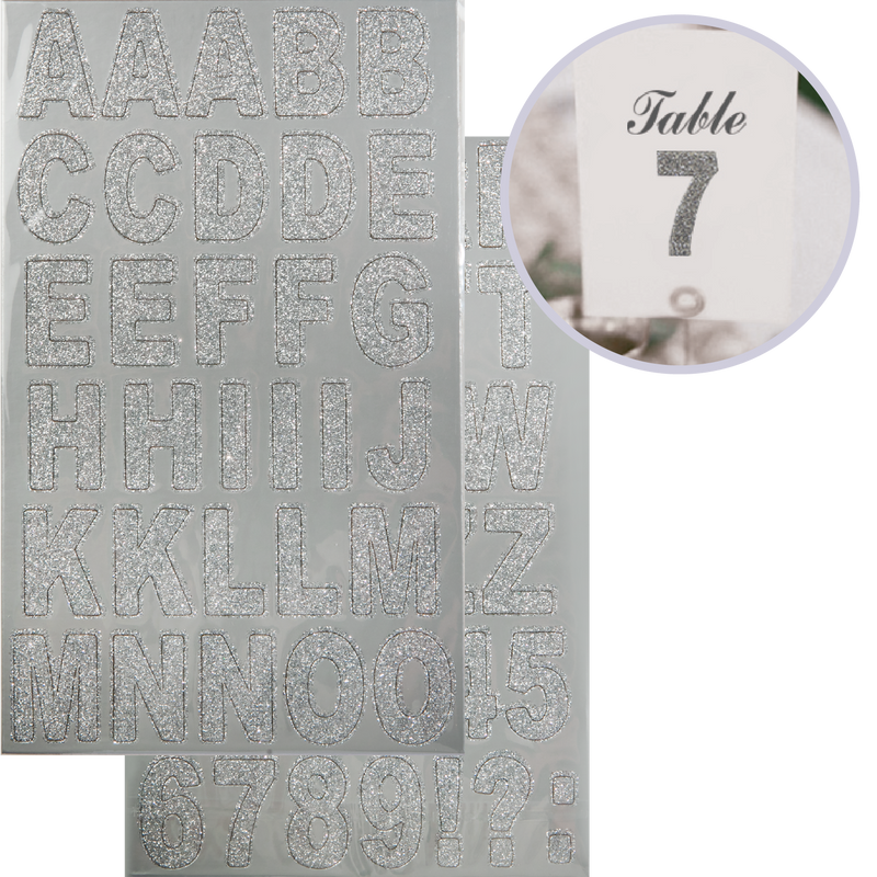 Dark Gray MultiCraft Paper Craft Stickers: Chipboard Glitter Letters-Silver 14.5cmx24cm (2 Sheets) Paper Craft