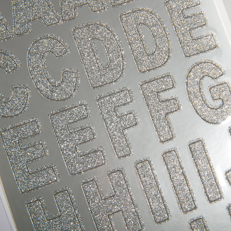 Light Slate Gray MultiCraft Paper Craft Stickers: Chipboard Glitter Letters-Silver 14.5cmx24cm (2 Sheets) Paper Craft