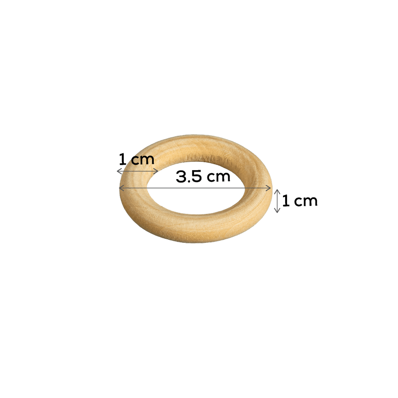 Tan MultiCraft Craftwood Rings-Natural 35mm (9 Piece) Woodcraft