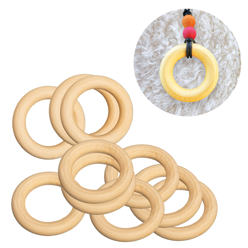 Tan MultiCraft Craftwood Rings-Natural 35mm (9 Piece) Woodcraft