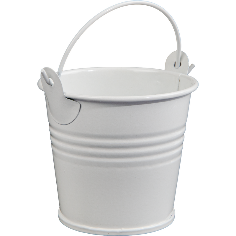 Gray MultiCraft Craft Decor: DIY Mini Metal Buckets-White 4.3x6.5x5cm (2 Pack) Beading