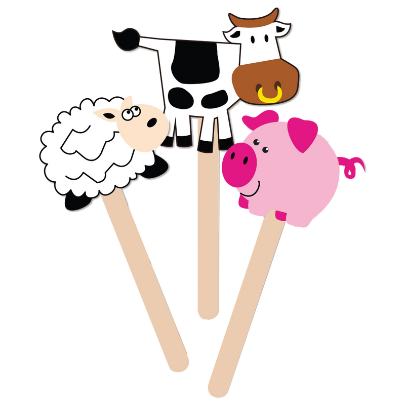 MultiCraft Krafty Kids Kit DIY Foam Character Stick PuppetsBarnyard