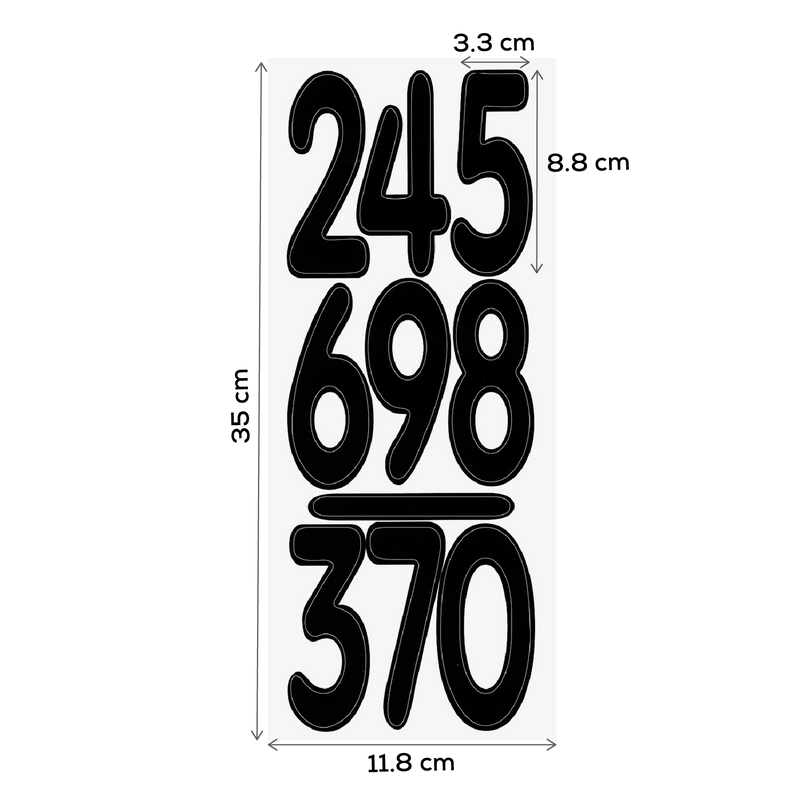 Black MultiCraft Paper Craft Sticker: Letters & Numbers Medley Clear-Numbers Black 88.9mm, 12.7x30.5cm Paper Craft