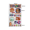 Light Gray MultiCraft Paper Craft Sticker: 3D Foil Pop Up-Explore 17.5x9.5cm Paper Craft