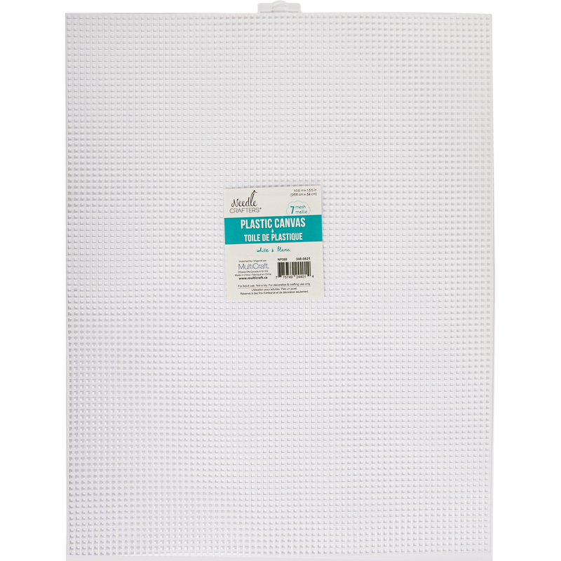 Light Gray MultiCraft Plastic Canvas 7 Mesh-White 26.7x34.3cm Needlework