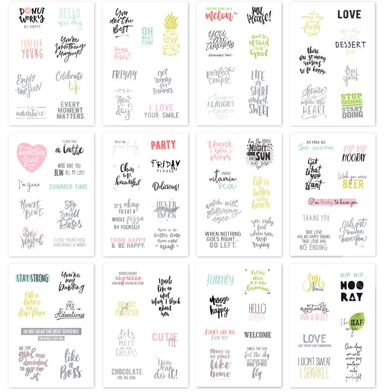 MultiCraft Vellum Foil Print Stack Packs-Inspirational Quotes 4, 14.7x