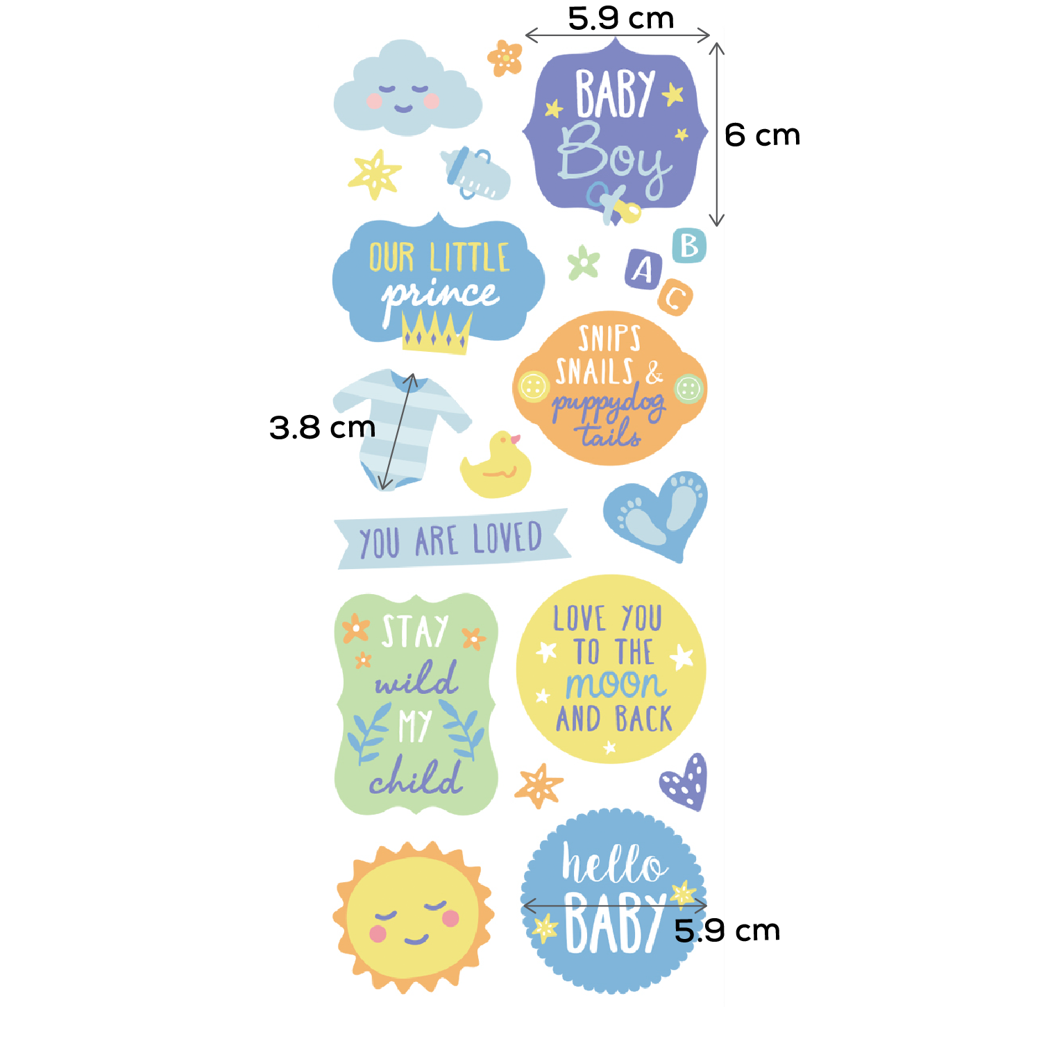 Pale Goldenrod MultiCraft Paper Craft Sticker: Classic Themes 'Clear' Photo Safe-Baby Boy 12.7x30.5cm Paper Craft