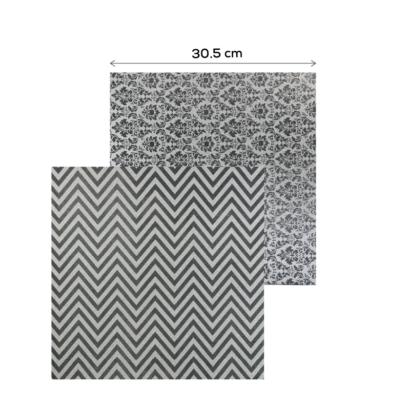 Dark Gray MultiCraft Glam Glitter Cardstock-Silver Medley 30.5x30.5cm, 190gsm, 4x6 Colours (24 Sheets) Paper Craft