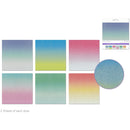 Gray MultiCraft Scrapbook Paper: Glam Glitter Cardstock-Ombre Pastel 15.2x15.2cm, 190gsm, 6 Colours (12 Sheets) Paper Craft