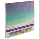 Light Slate Gray MultiCraft Scrapbook Paper: Glam Glitter Cardstock-Ombre Pastel 15.2x15.2cm, 190gsm, 6 Colours (12 Sheets) Paper Craft