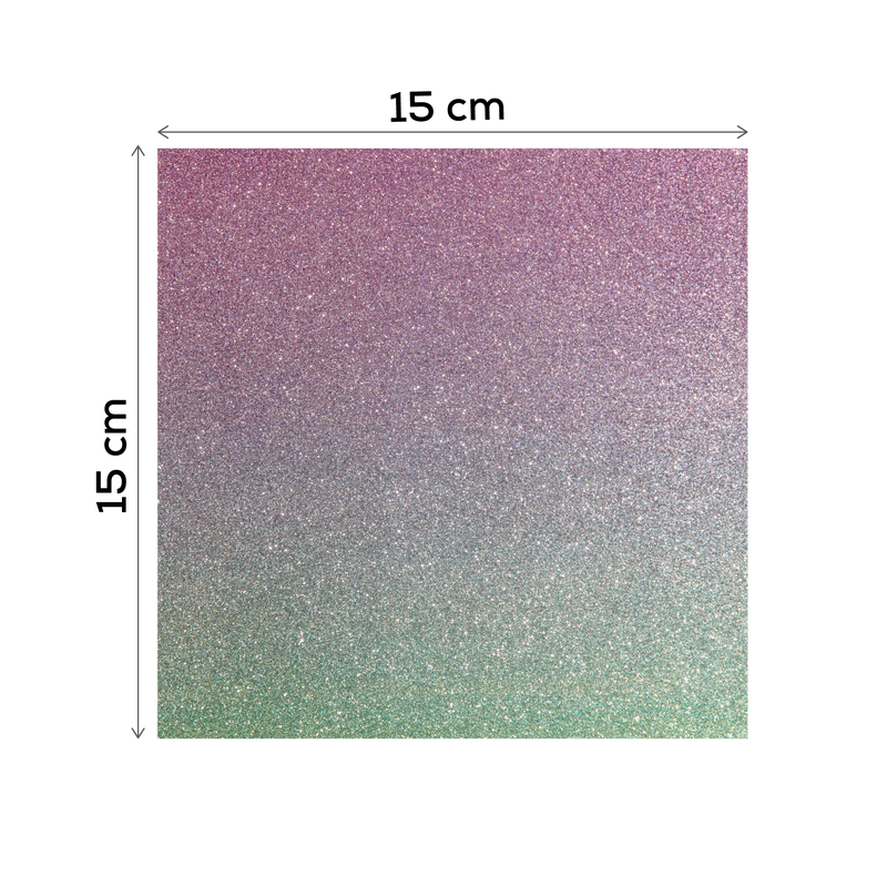 Light Slate Gray MultiCraft Scrapbook Paper: Glam Glitter Cardstock-Ombre Brights 15.2x15.2cm, 190gsm, 6 Colours (12 Sheets) Paper Craft