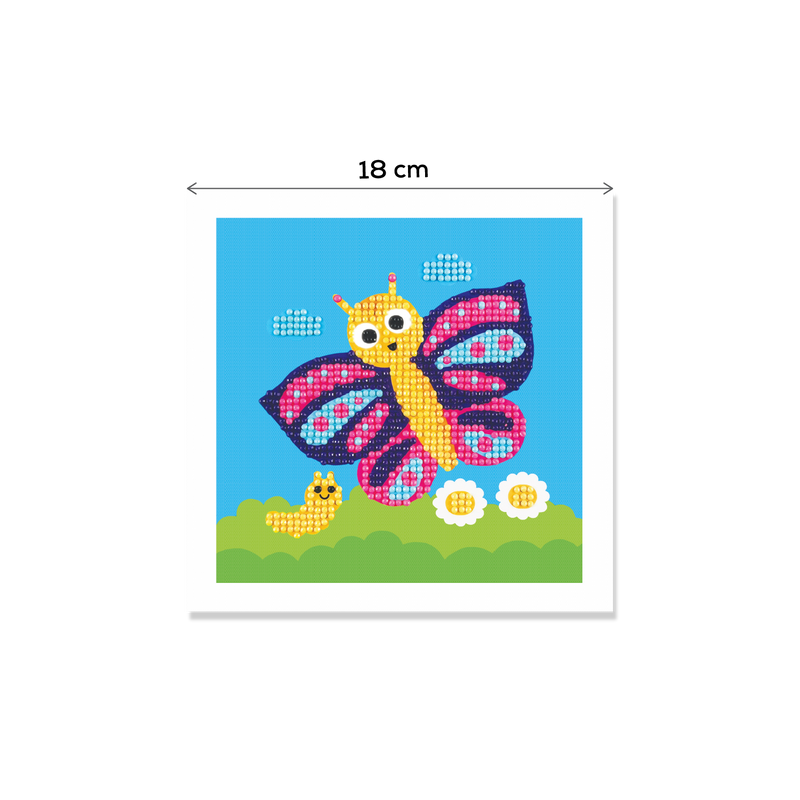 Medium Turquoise MultiCraft Krafty Kids Kit: DIY Diamond Art Kit-Butterfly Adult Craft Kit