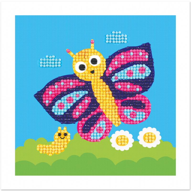 Dark Salmon MultiCraft Krafty Kids Kit: DIY Diamond Art Kit-Butterfly Adult Craft Kit