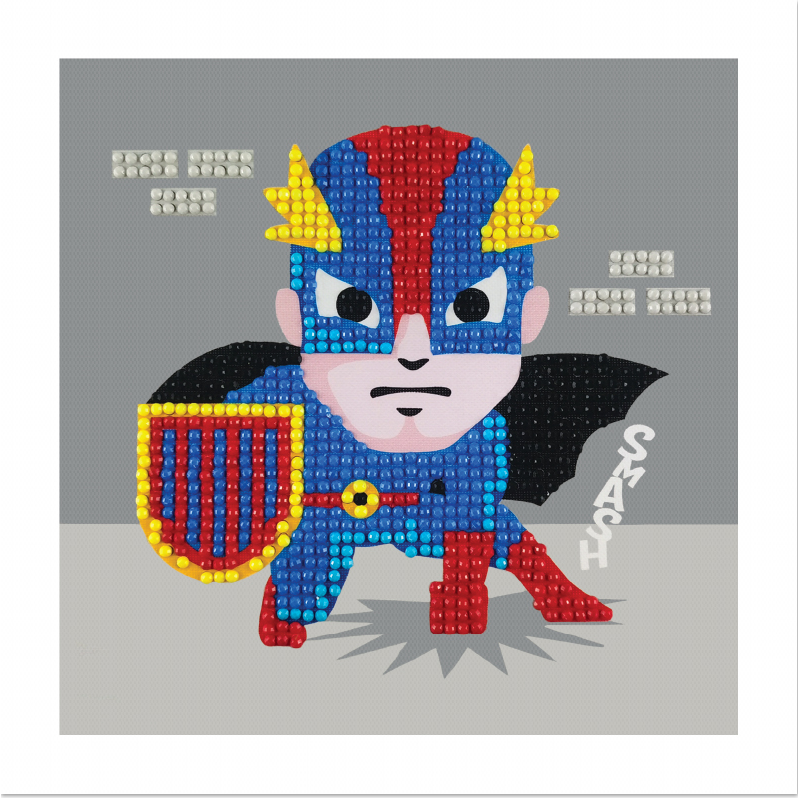 MultiCraft Krafty Kids Kit: DIY Diamond Art Kit-Superhero