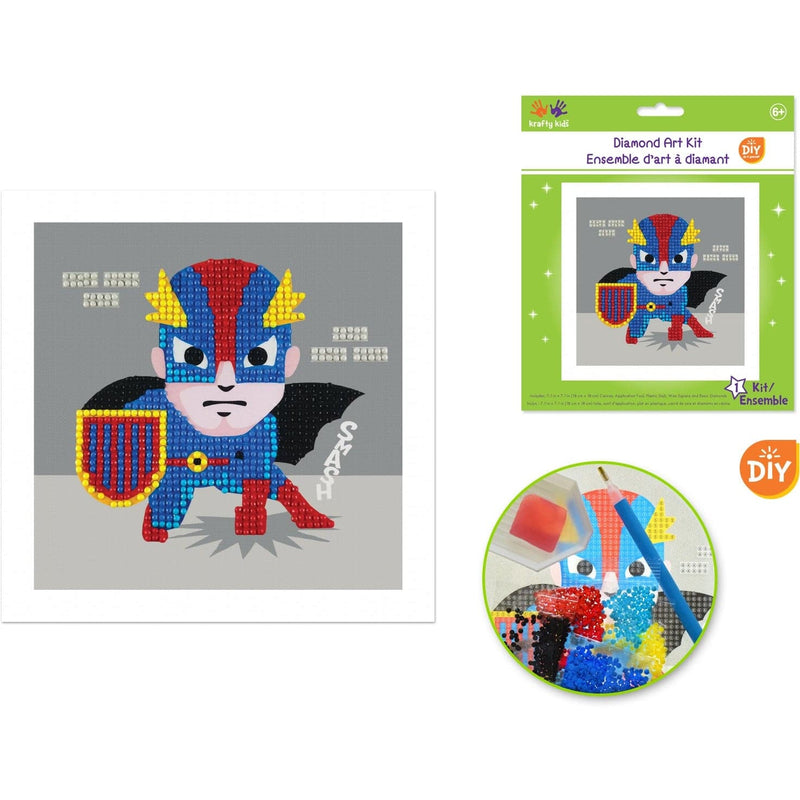 Dark Gray MultiCraft Krafty Kids Kit: DIY Diamond Art Kit-Superhero Adult Craft Kit