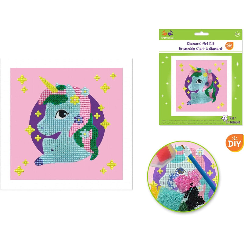 Thistle MultiCraft Krafty Kids Kit: DIY Diamond Art Kit-Unicorn Adult Craft Kit