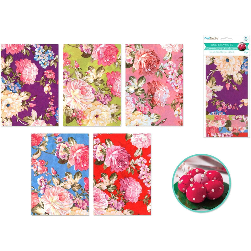 MultiCraft Fabric Designer SwatchesPeony Floral 10ct, A5, 15.24x21cm, MultiCraft Fabric Designer SwatchesPeony Floral 10ct, A5, 15.24x21cm,