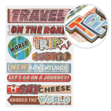 Light Gray MultiCraft Handmade Stickers: 3D Chipboard Sentiments-Travel 12.5x18.5cm Paper Craft