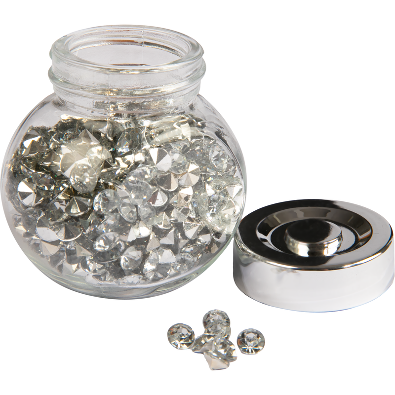 Gray MultiCraft Craft Embellishment: Rhinestone Diamond Jar-Crystal 30g, 6mm x 4.5mm Beading
