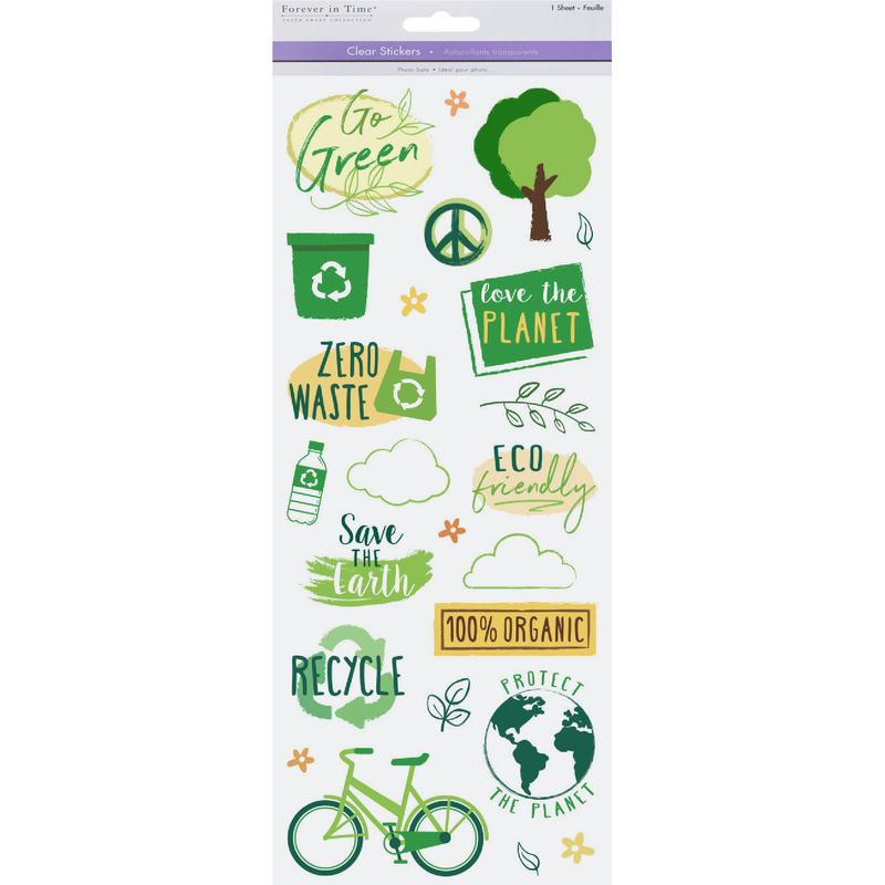 Sea Green MultiCraft Paper Craft Sticker: Classic Themes 'Clear' Photo Safe-Go Green 12.7x30.5cm Paper Craft