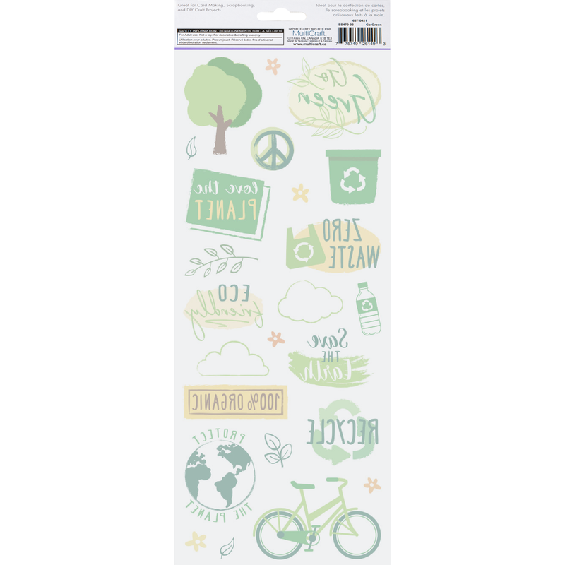 Beige MultiCraft Paper Craft Sticker: Classic Themes 'Clear' Photo Safe-Go Green 12.7x30.5cm Paper Craft