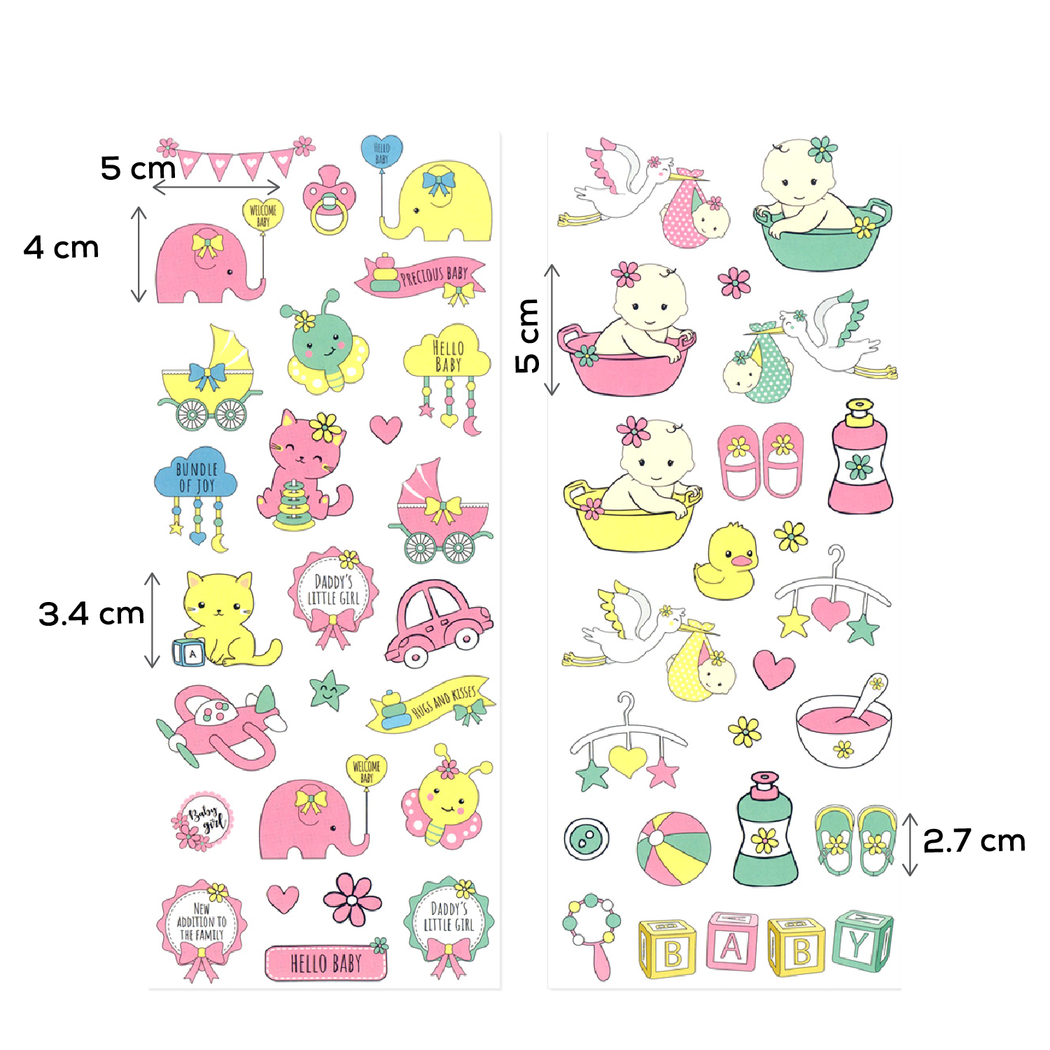 Thistle MultiCraft Paper Craft Sticker: 2-Sticker Themed Set-Baby Girl 12.7x30.5cm Paper Craft