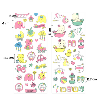Thistle MultiCraft Paper Craft Sticker: 2-Sticker Themed Set-Baby Girl 12.7x30.5cm Paper Craft