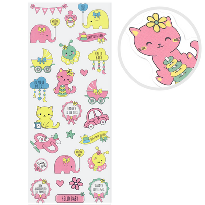 Misty Rose MultiCraft Paper Craft Sticker: 2-Sticker Themed Set-Baby Girl 12.7x30.5cm Paper Craft