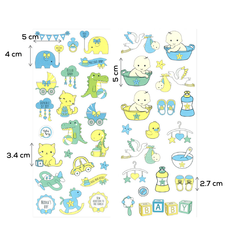 Pale Goldenrod MultiCraft Paper Craft Sticker: 2-Sticker Themed Set-Baby Boy 12.7x30.5cm Paper Craft