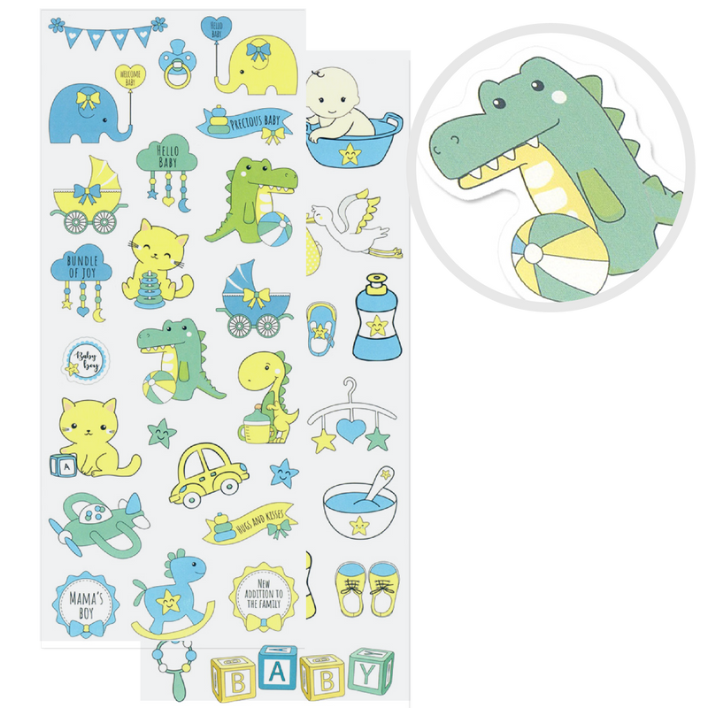 Beige MultiCraft Paper Craft Sticker: 2-Sticker Themed Set-Baby Boy 12.7x30.5cm Paper Craft