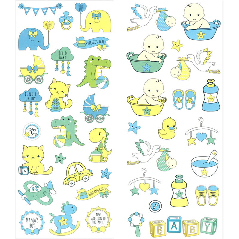 Pale Goldenrod MultiCraft Paper Craft Sticker: 2-Sticker Themed Set-Baby Boy 12.7x30.5cm Paper Craft