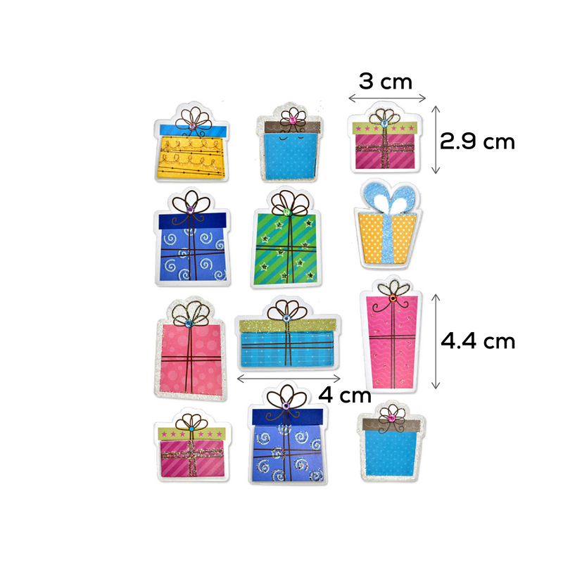 Steel Blue MultiCraft Handmade Stickers: 3D Glitter-Gift Boxes 11.4x11.4cm Paper Craft